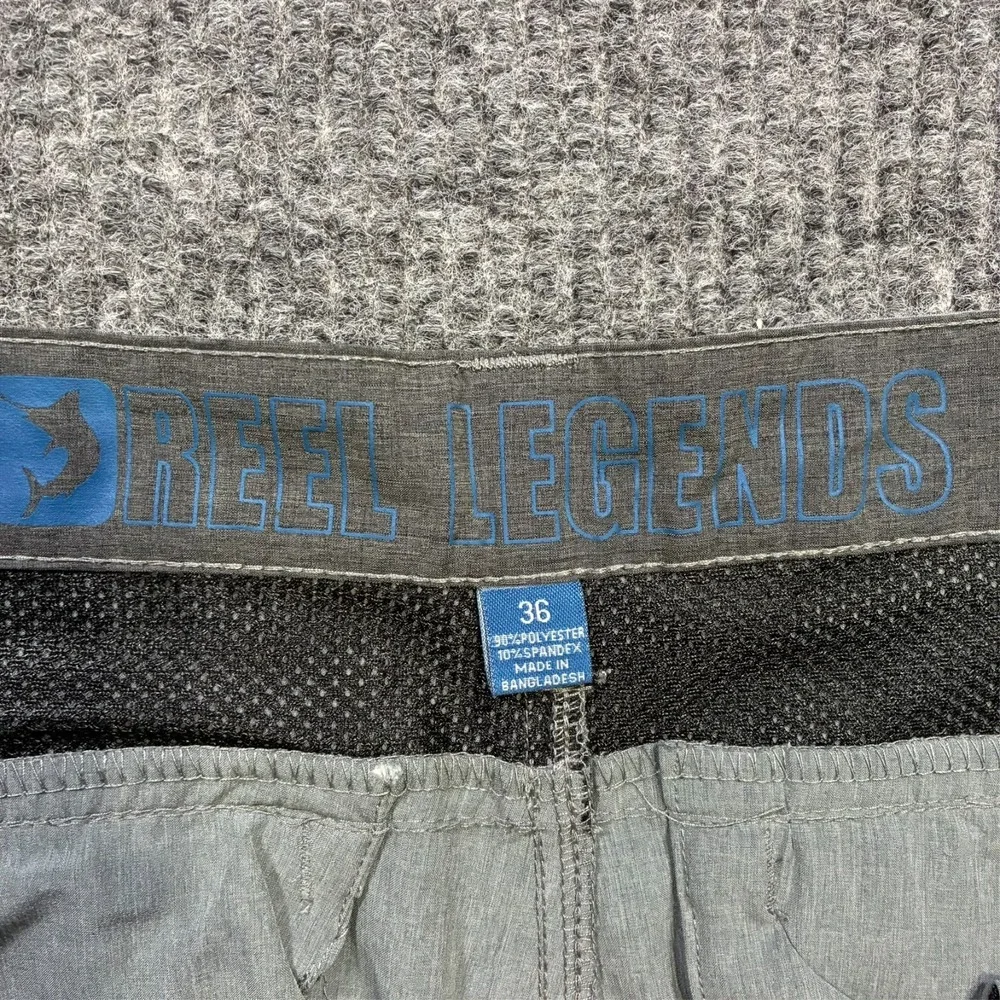 Reel Legends Mens Chino Shorts Size‎ 36 Gray Flat Front Outdoor High Rise